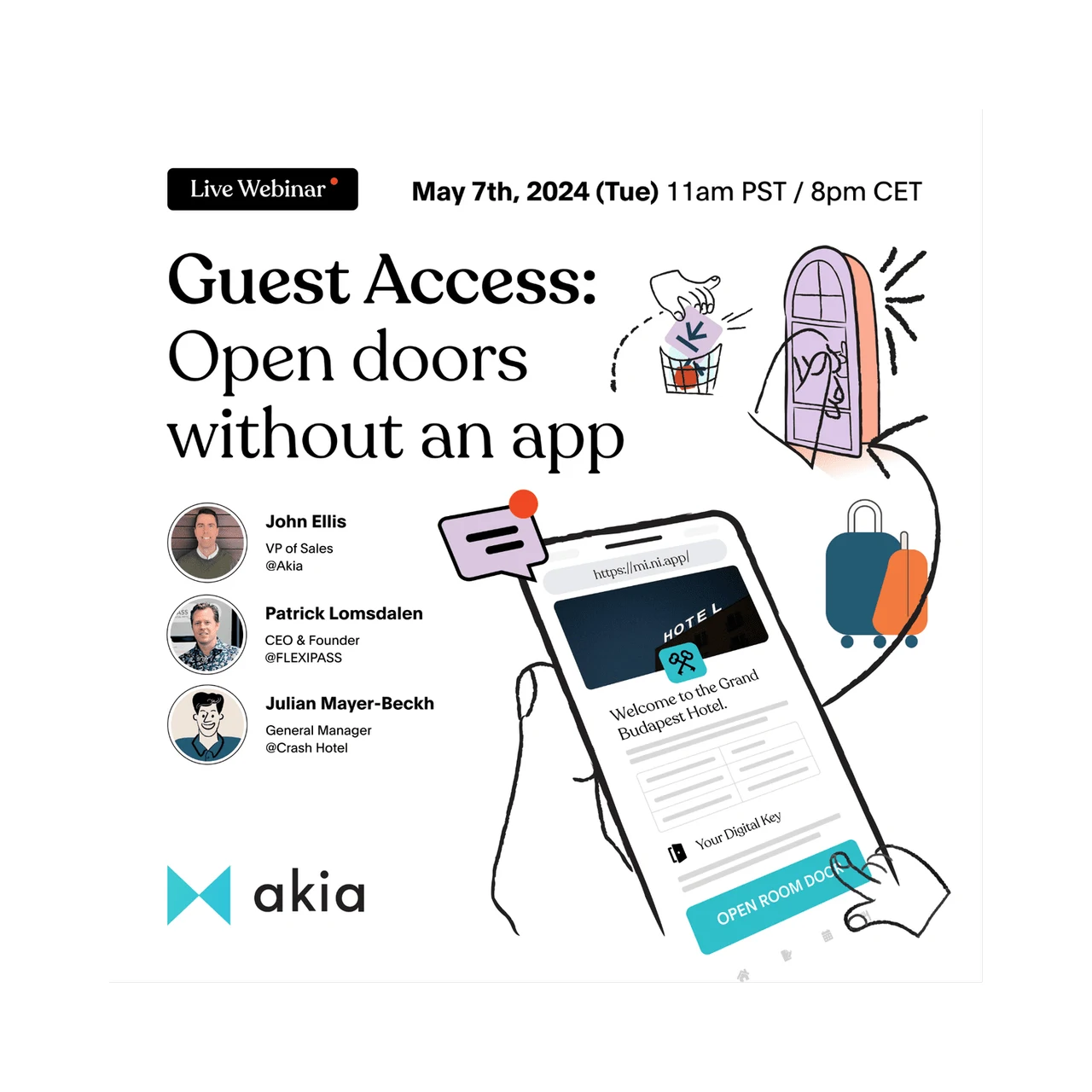 Imagen original de la sesión «Akia + FLEXIPASS: abrir puertas sin app»