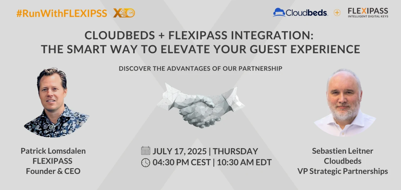 Original Cloudbeds + FLEXIPASS: a better guest journey session artwork