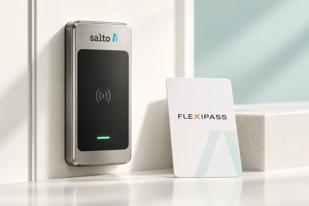 Illustrative SALTO and FLEXIPASS digital access concept