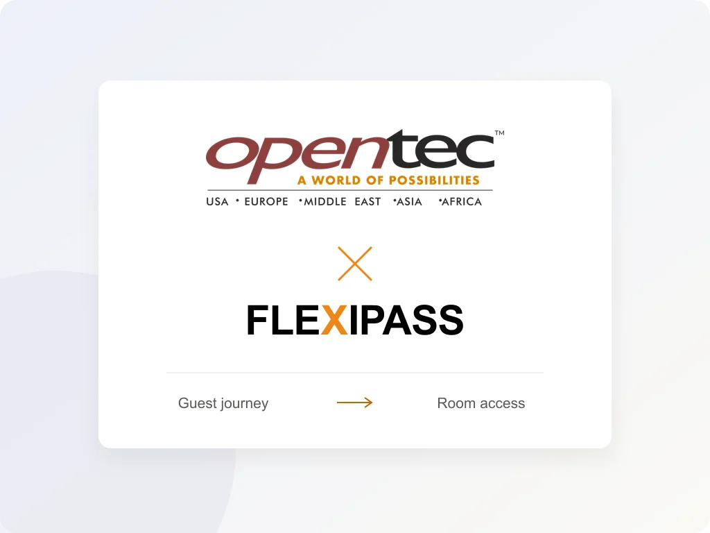 Opentec and FLEXIPASS: guest journey to room access