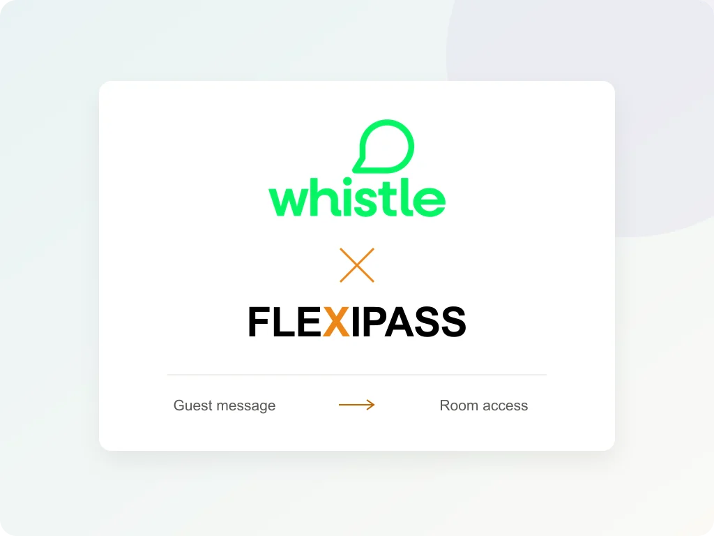 Whistle Cloudbeds and FLEXIPASS: guest message to room access